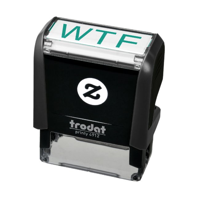 WTF Funny Meme Simple Typography Cute Humourous Self-inking Stamp (Product)