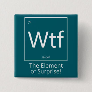 Wtf Funny, Periodic Table Style 2 Inch Square Button