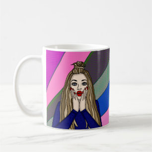 WTF Life? Funny Pop Art Woman Surprised  Coffee Mug