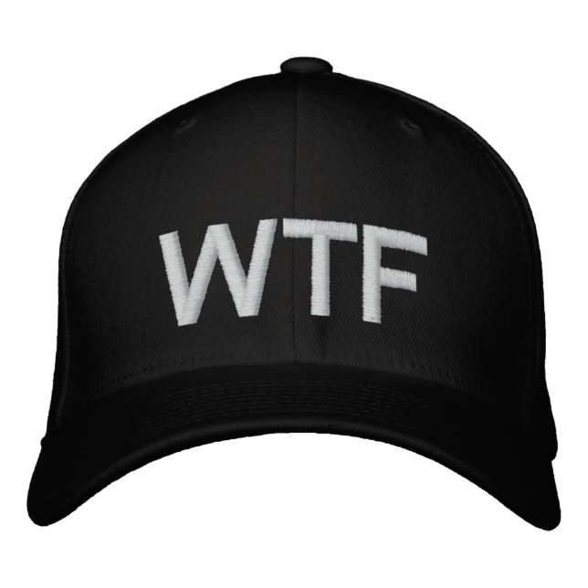 WTF military fitted blk Embroidered Hat (Front)