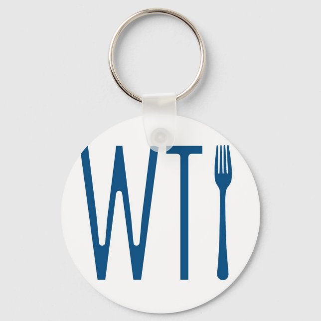 WTF - What The Fork Humour Merchandise Keychain (Front)
