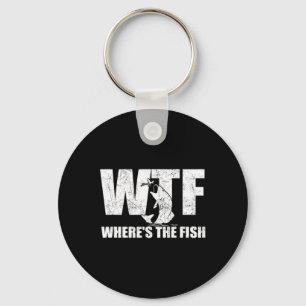 Wtf Where#39;s The Fish Men#39;s Funny Fishing Gif Keychain
