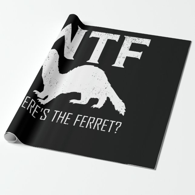 WTF Where's The Ferret Animal Gift Wrapping Paper (Unrolled)