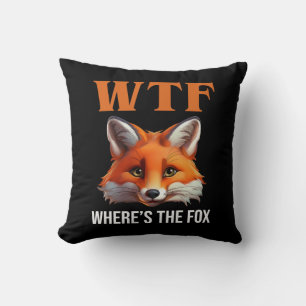 WTF - Where's The Fox Throw Pillow