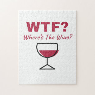 WTF? Where's The Wine? Humourous Wine Lovers Jigsaw Puzzle