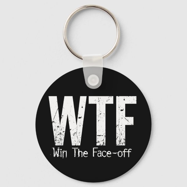 WTF: Win The Face-off (Hockey) Keychain (Front)