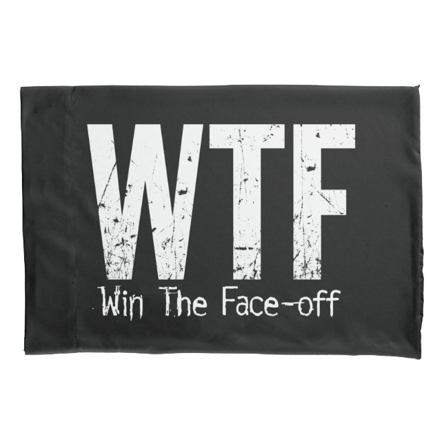 WTF: Win The Face-off (Hockey) Pillowcase (Front)