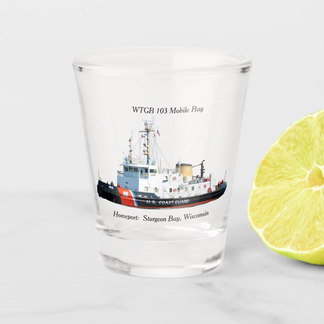 WTGB 103 Mobile Bay shot glass (Front)
