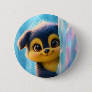 Wuffoo Molli Cute Kawaii Puppy Ice cave 2 Inch Round Button
