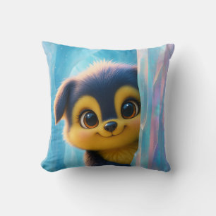 Wuffoo Molli Cute Kawaii Puppy Ice cave Throw Pillow