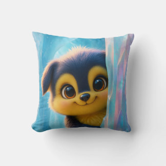 Wuffoo Molli Cute Kawaii Puppy Ice cave Throw Pillow