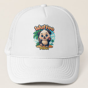 Wuffoo Poppi Cute Kawaii Puppy Tropical Island Trucker Hat