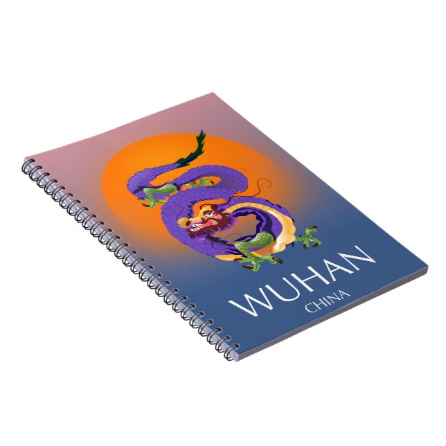 Wuhan China Dragon travel poster Notebook (Right Side)