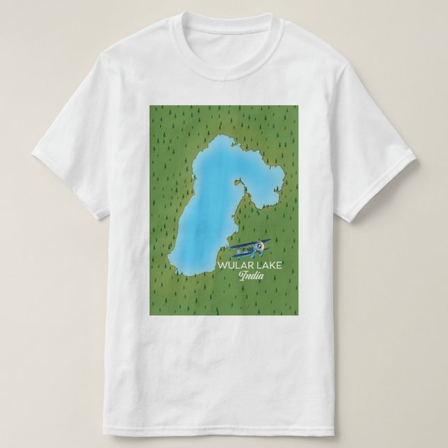 Wular Lake India map T-Shirt (Design Front)