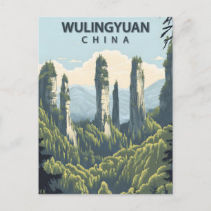 Wulingyuan China Vintage Travel Postcard