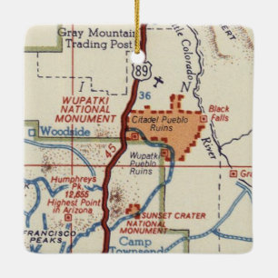 Wupatki National Monument Vintage Map Ceramic Ornament