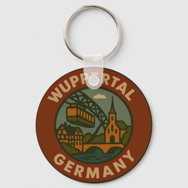 Wuppertal Germany City Art Keychain (Front)