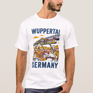 Wuppertal Germany Suspension Railway City Skyline T-Shirt