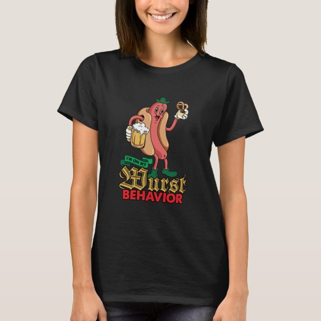 Wurst Behavior Oktoberfest Beer Lover T-Shirt (Front)