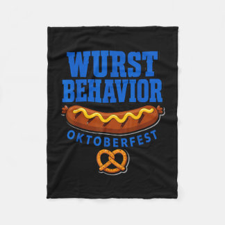 Wurst behaviour oktoberfeest funny pun fleece blanket