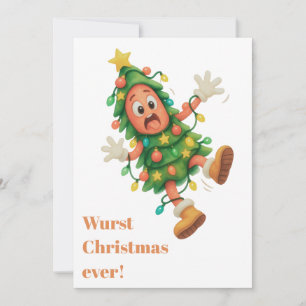 Wurst Christmas ever! Funny personalized Salami Holiday Card