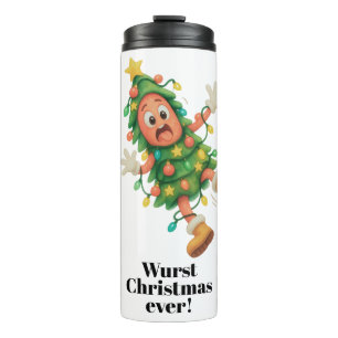 Wurst Christmas ever! Funny personalized Salami Thermal Tumbler