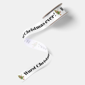 Wurst Christmas ever! Funny Salami Satin Ribbon