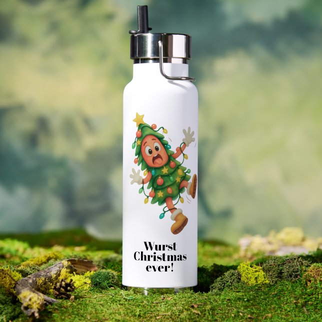 Wurst Christmas ever! Funny  Salami  Water Bottle (Outdoor (Rotated))