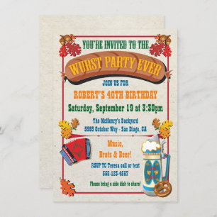 Wurst Party Jamais Oktoberfest Invitations