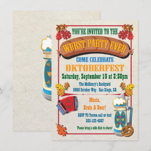 Wurst Party Jamais Oktoberfest Invitations