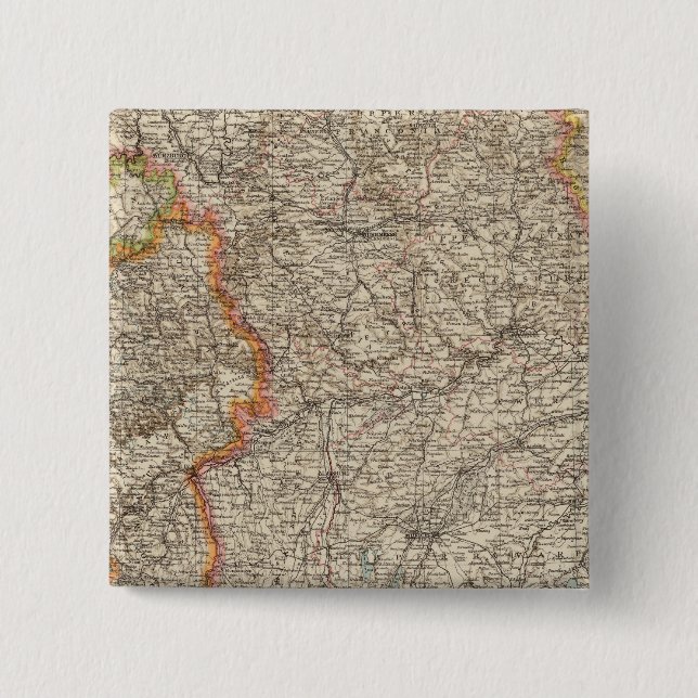 Wurtemberg, Bavaria 2 Inch Square Button (Front)