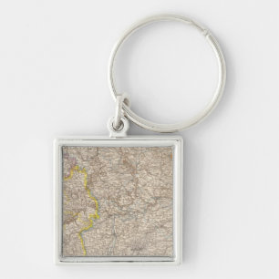 Wurttemberg, Bayern Atlas Map of Germany Keychain