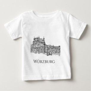 Würzburg Bavaria Cityscape Minimalist Line Art Baby T-Shirt