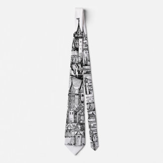 Würzburg Bavaria Cityscape Minimalist Line Art Tie