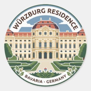 Würzburg Residence Germany Classic Round Sticker