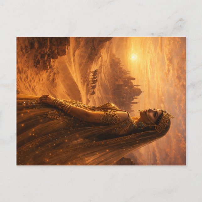 Wüstenprinzessin im Abendrot Postcard (Front)