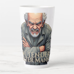 Wütender Alter Mann – Cartoon-Illustration Latte Mug