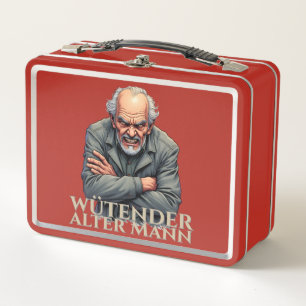 Wütender Alter Mann – Cartoon-Illustration Metal Lunch Box