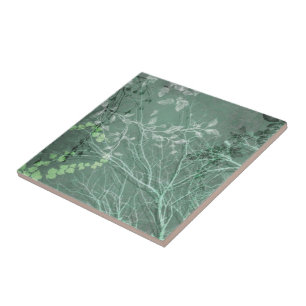 WUTHERING HEIGHTS, GHOSTLY BRANCHES: GREEN SCENE TILE