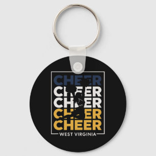 Wv Cheer West Virginia Cheerleader Cheerleading Da Keychain