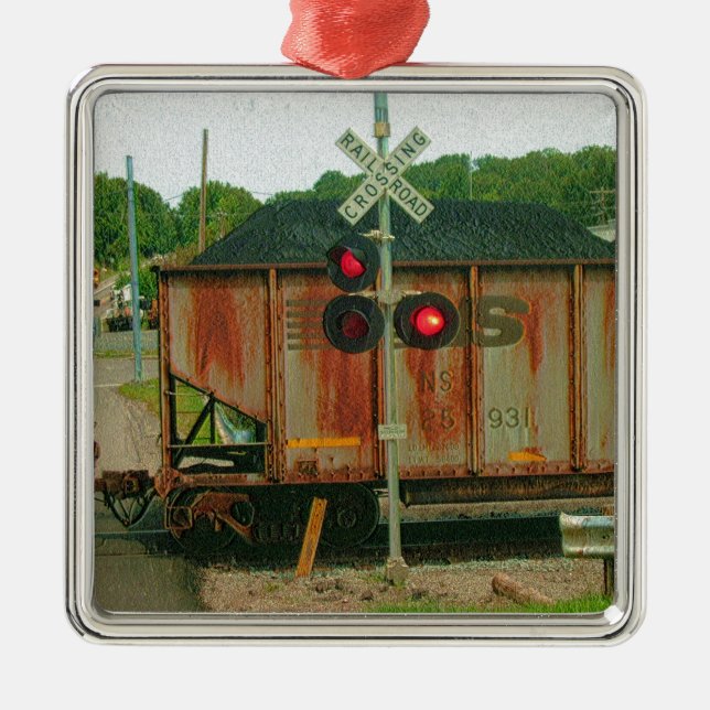 WV Coal Train Metal Ornament (Front)