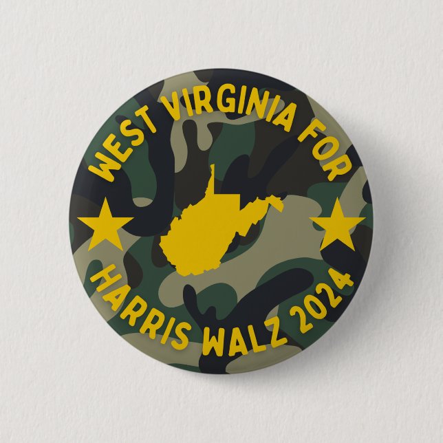 WV for Harris/Walz Camo button (Front)