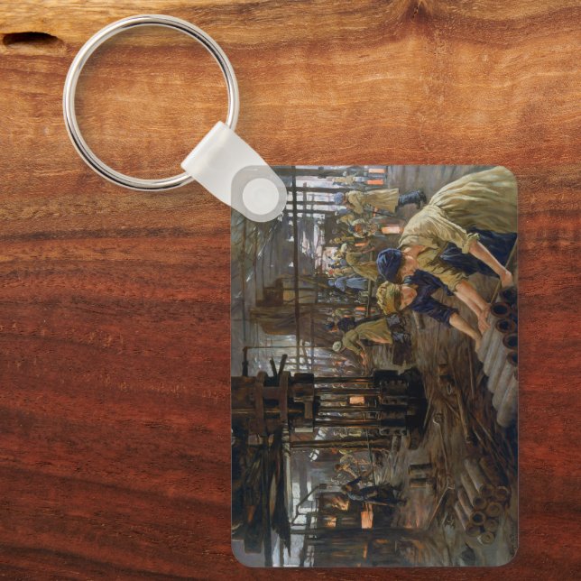 WW1 1918 Women Working at a Munitions a Factory  Keychain (Front)