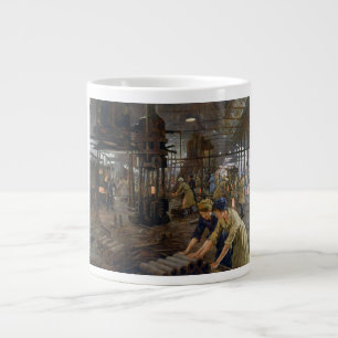 WW1 1918 Women Working at a Munitions a Factory  Large Coffee Mug