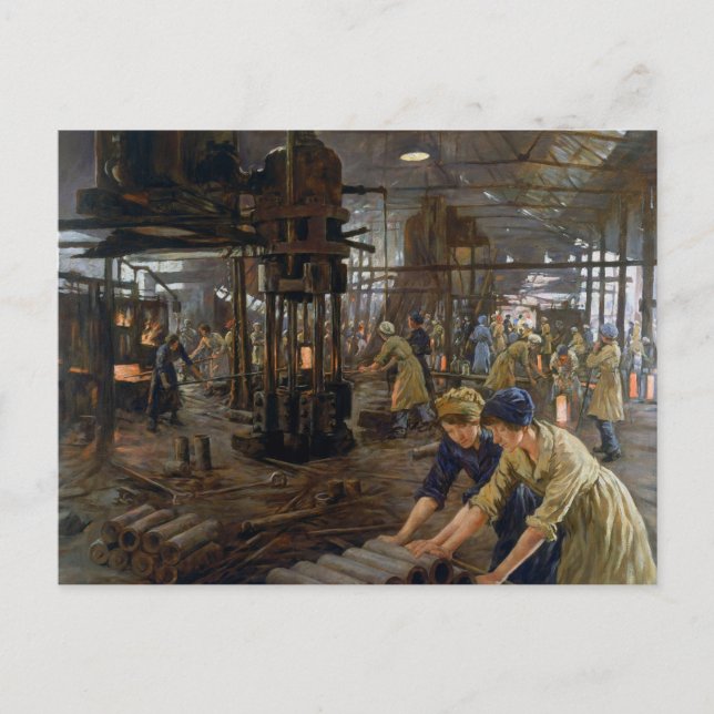 WW1 1918 Women Working at a Munitions a Factory  Postcard (Front)