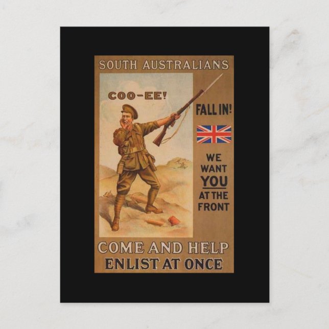 WW1 Collectors Card 1914 AUSTRALIA PROPAGANDA (Front)