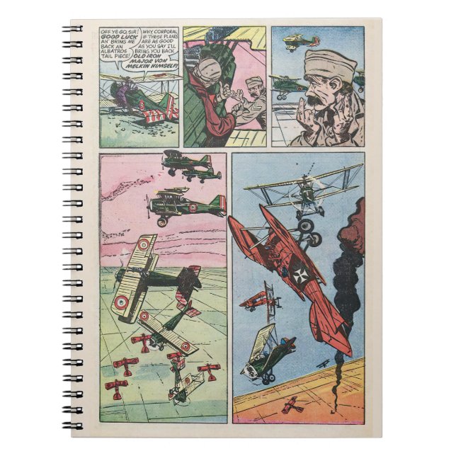 WW1 Fighter Plane Dogfight Vintage Comic Book Page (Front)
