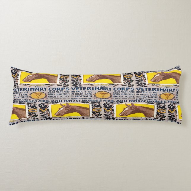 "WW1 Veterinary Corps" Body Pillow (Front)