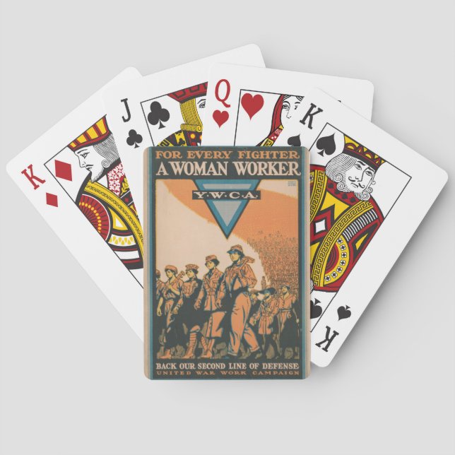 WW1 vintage poster Playing Cards (Back)