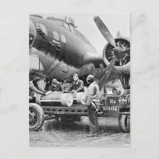 WW2 Airplane and Crew: 1940s Postcard